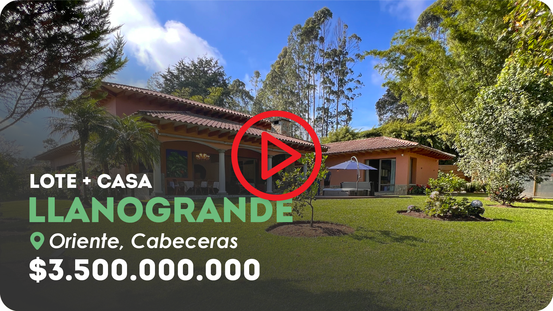 Casas campestre en Llanogrande