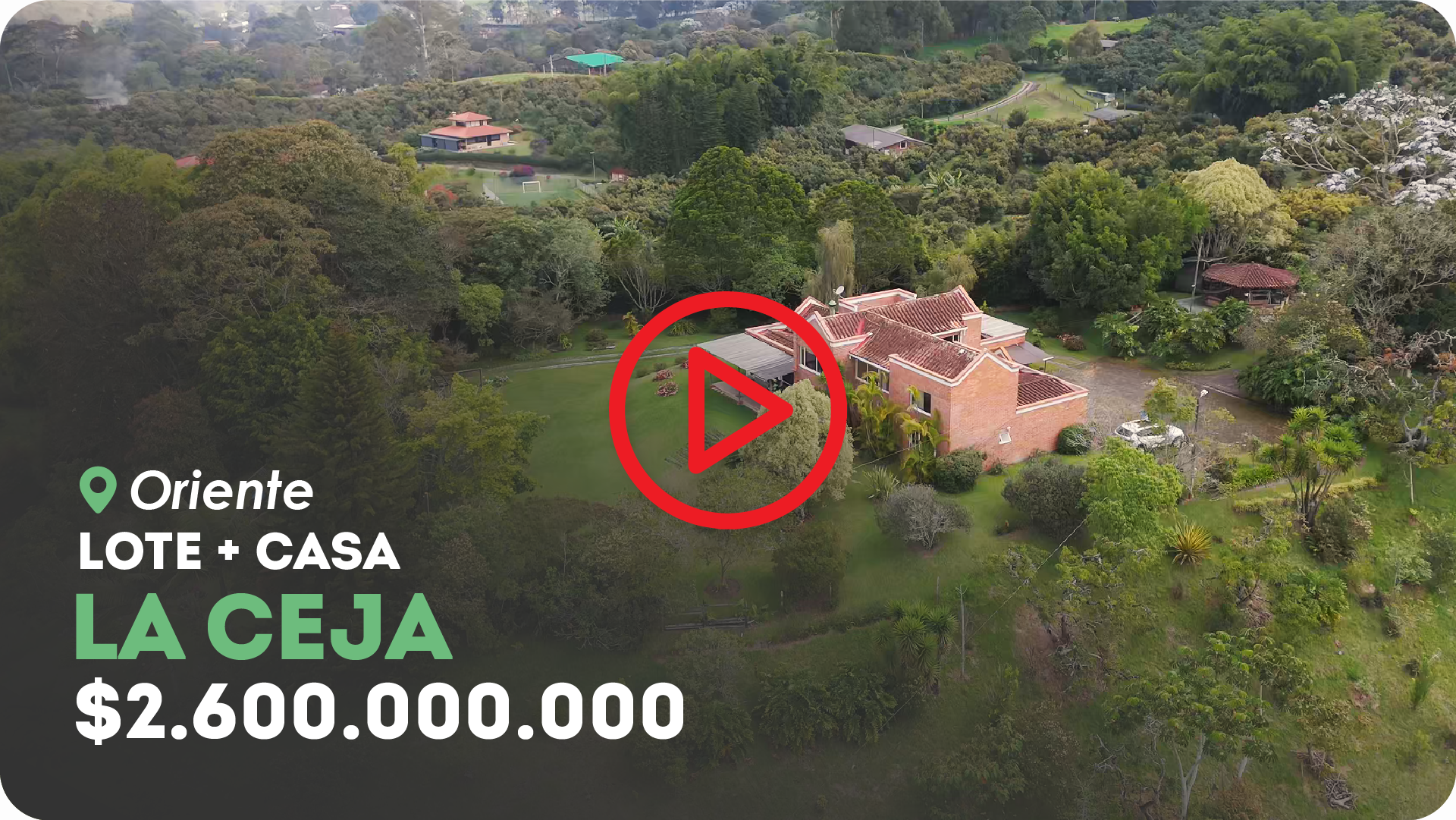 Casa campestre con lote de 12.666 m2 y casa construida de 380 m2